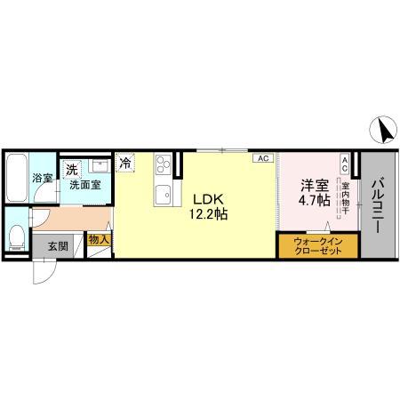 ソヴリンティ(1LDK/2階)の間取り写真