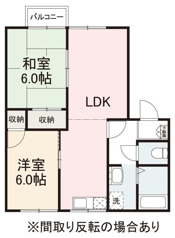 ハッピーエイトシティ(2LDK/2階)の間取り写真