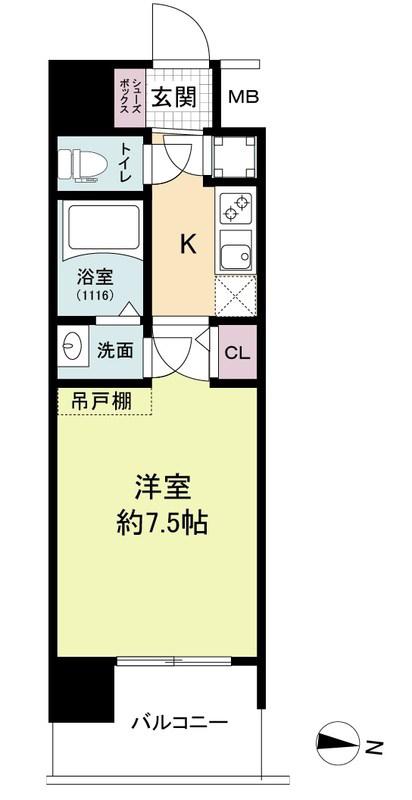 セレニテ東三国ミラク(1K/8階)の間取り写真