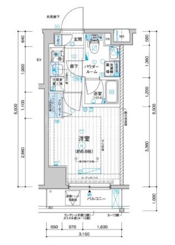 メインステージ川崎南幸町(1K/4階)の間取り写真