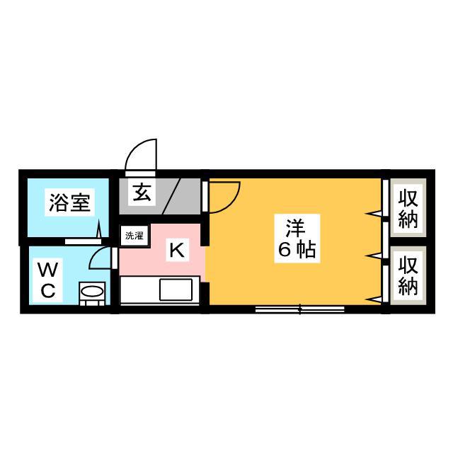 ソウミ湘南茅ヶ崎(1K/2階)の間取り写真