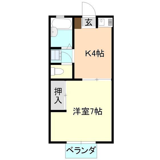 コーポすずき2号(1K/2階)の間取り写真