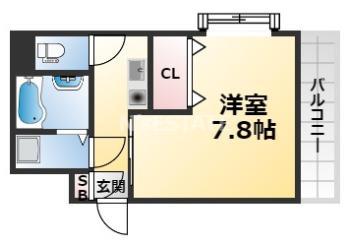 ERCITYS 上沢(1K/2階)の間取り写真