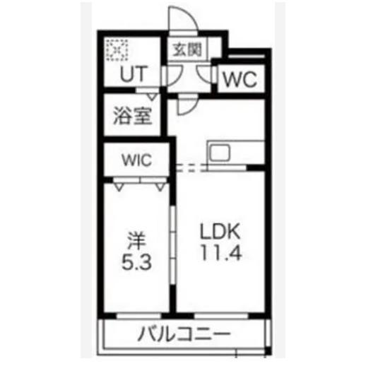WINN GRACIA弐番館(1LDK/2階)の間取り写真