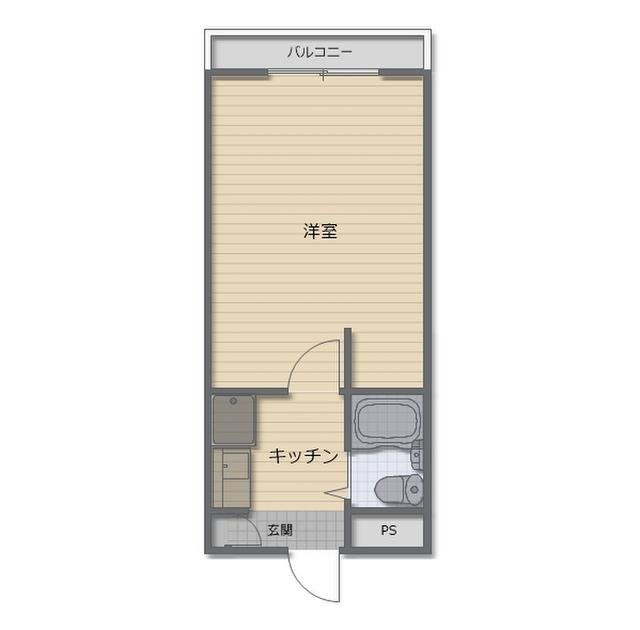 アーバンハイツ粟津(1K/4階)の間取り写真