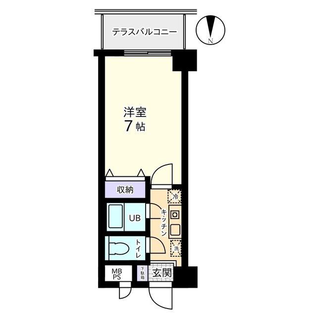 信開トピア足羽(1K/5階)の間取り写真