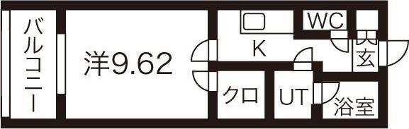ブラン ポミエ BRUN POMMIER(1K/2階)の間取り写真