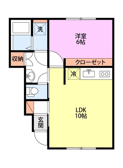 ARTEMISB(1LDK/1階)の間取り写真