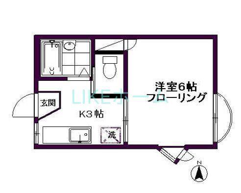 トラッドハウス(1K/2階)の間取り写真