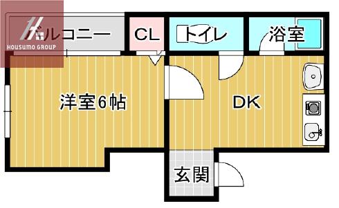 コスモコーポ(1DK/2階)の間取り写真