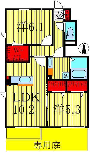 サン・フォレスト(2LDK/1階)の間取り写真