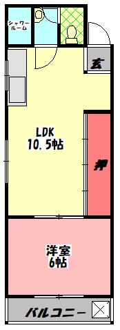 三幸マンション(1LDK/2階)の間取り写真