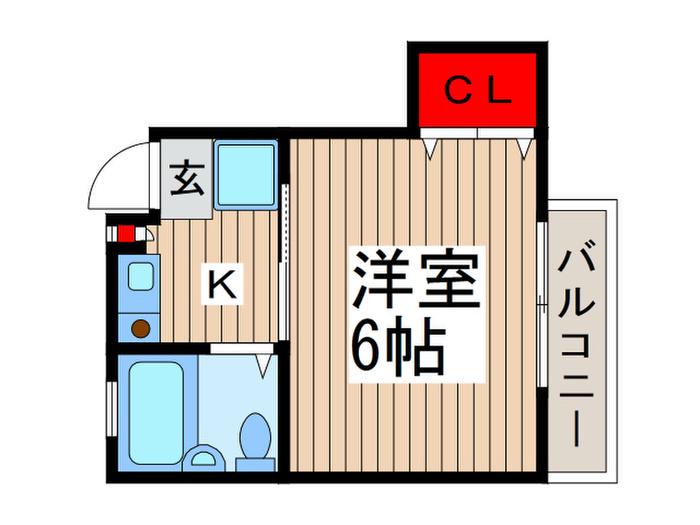 メゾンK(1K/2階)の間取り写真