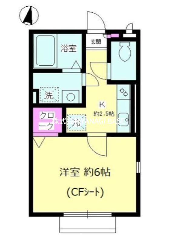 ヴェルデ七里ガ浜II(1K/1階)の間取り写真