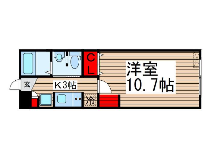 シティレジデンス八千代台(1K/1階)の間取り写真