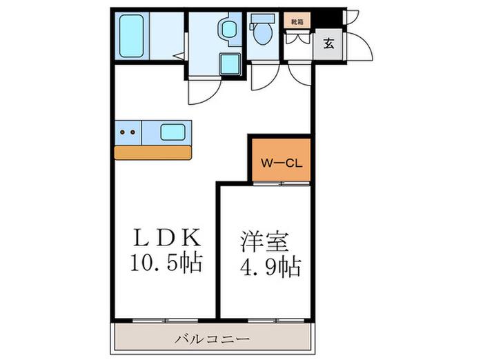 プライベートレジデンスHIRO(1LDK/2階)の間取り写真