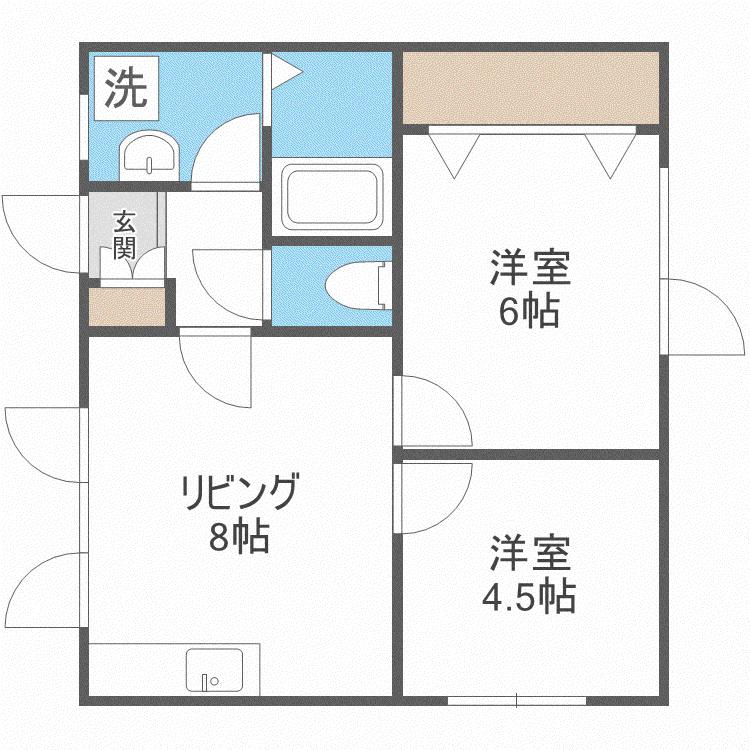 シャルム福住(2LDK/2階)の間取り写真