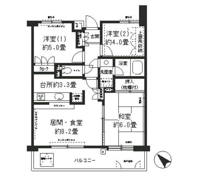 保土ヶ谷南パーク・ホームズ(3DK/3階)の間取り写真