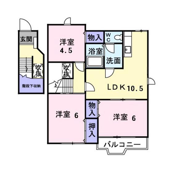 エクセレンテグリシーナI(3LDK/2階)の間取り写真