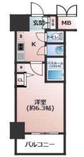 エステムコート新大阪XIIオルティ(1K/6階)の間取り写真