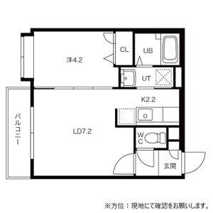 ヴェルテュ麻生(1LDK/3階)の間取り写真