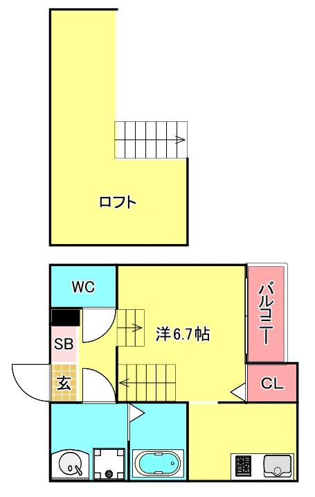 MAISON DE AMBER 井尻(1K/1階)の間取り写真