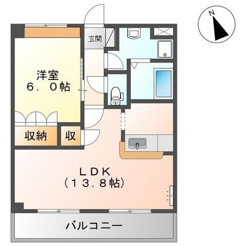ライラック(1LDK/2階)の間取り写真