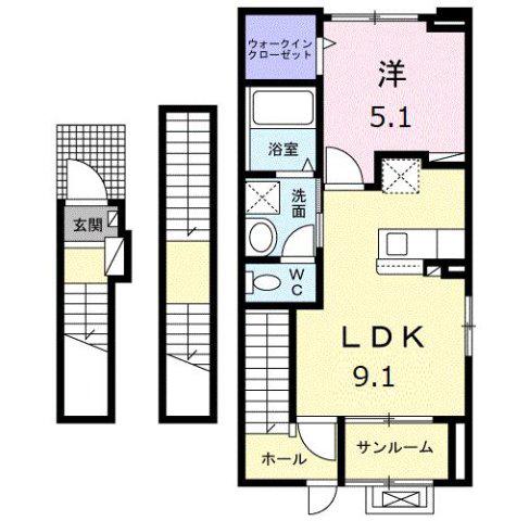 ベルトピア36(1LDK/3階)の間取り写真