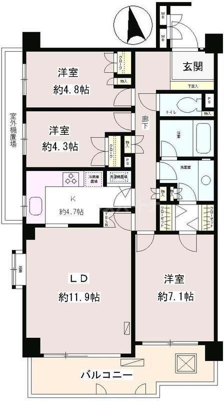 要町ガーデンハイツ(3LDK/2階)の間取り写真