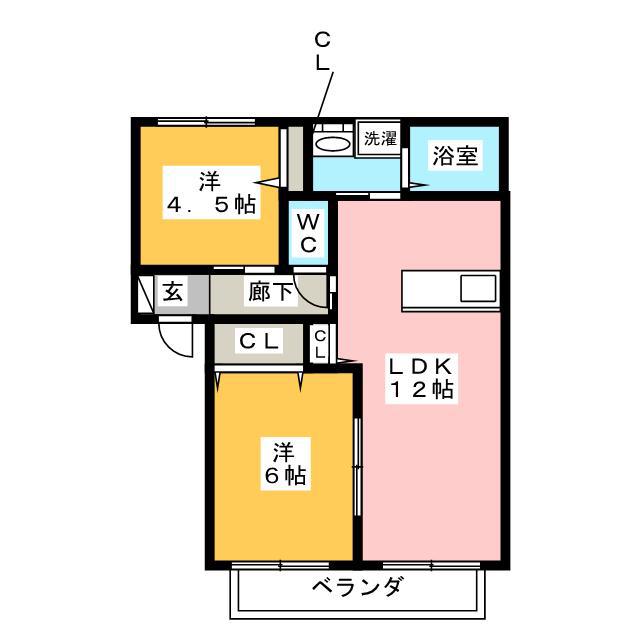 シャーメゾンさくら(2LDK/1階)の間取り写真