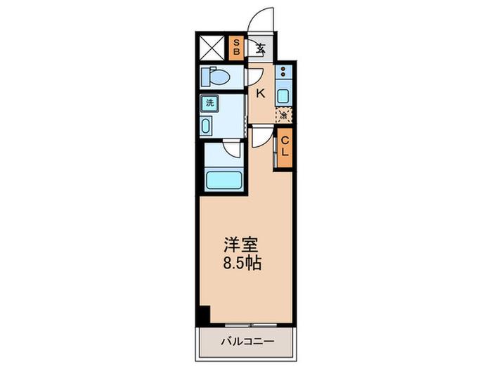 K RESIDENCE蒲田(1K/5階)の間取り写真