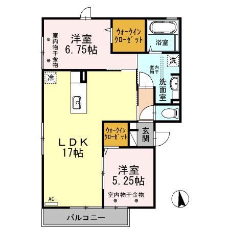 アルファ(2LDK/3階)の間取り写真
