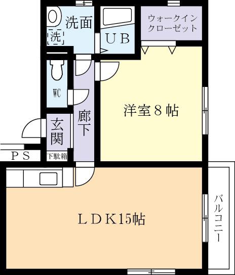 ジャドールツクバ(1LDK/2階)の間取り写真