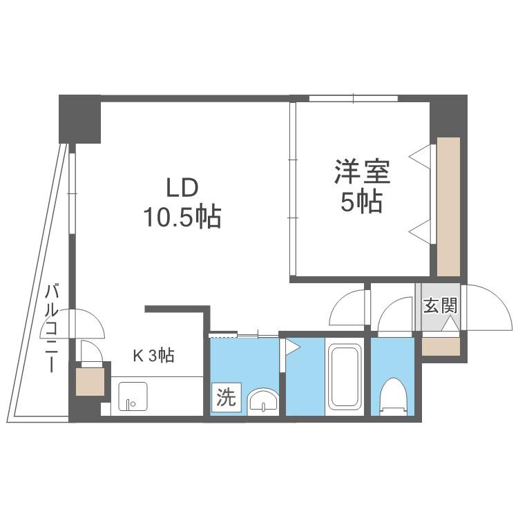 アプフェル美園(1LDK/5階)の間取り写真