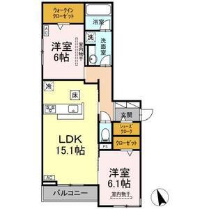 シングレイス(2LDK/1階)の間取り写真