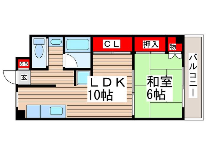 アルカディア葛西(1LDK/4階)の間取り写真