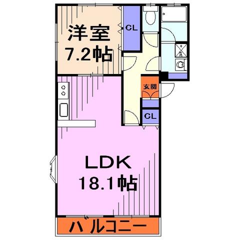 LA FAMILLE SAKAE(1LDK/3階)の間取り写真