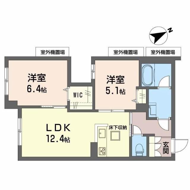 LUCE(2LDK/1階)の間取り写真