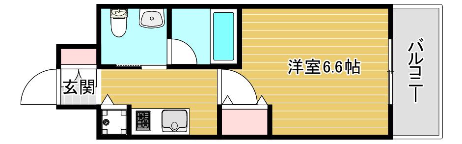 ファーストフィオーレ難波ウエスト(1K/10階)の間取り写真