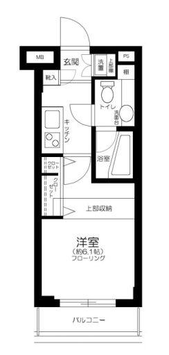 ヴォーガコルテ西馬込アジールコート(1K/1階)の間取り写真