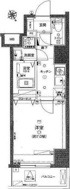 リヴシティ西川口弐番館(1K/10階)の間取り写真