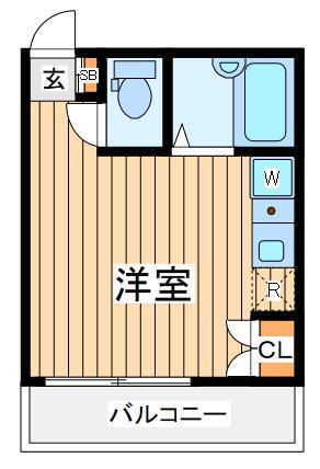 ベース東林間(ワンルーム/1階)の間取り写真