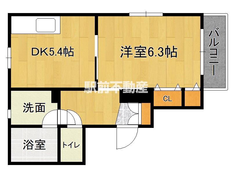 フレステュディオTAGUMA(1DK/1階)の間取り写真