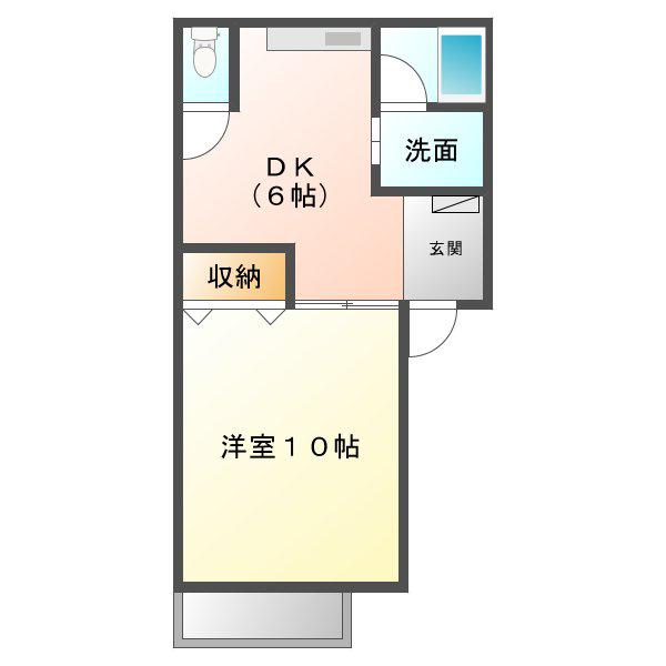 まゆコーポ(1DK/2階)の間取り写真