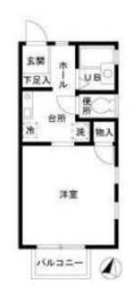 春日壱番館(1K/2階)の間取り写真