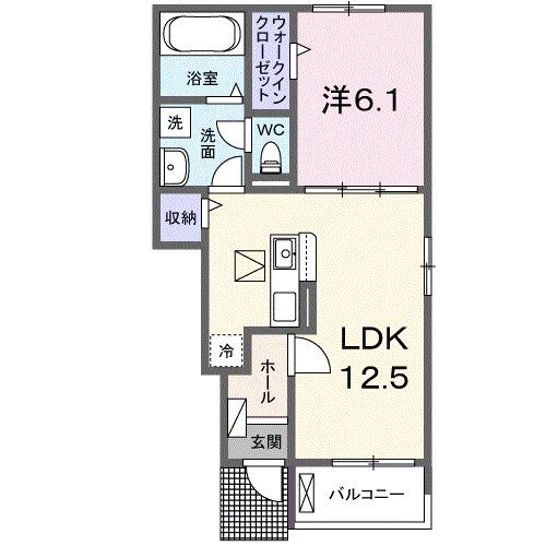 フォレストスクエアB 1LDKBHT(1LDK/1階)の間取り写真