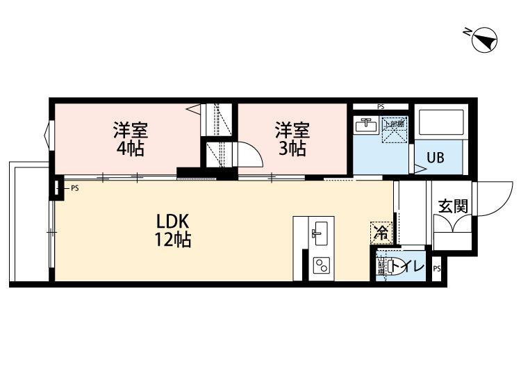 ROBOT HOME 新松戸東(2LDK/3階)の間取り写真