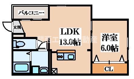 ラナハレ野崎(1LDK/3階)の間取り写真