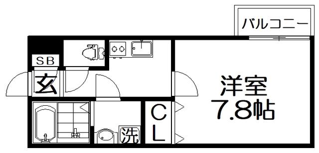 フェアリーコテージ枚方なぎさ(1K/3階)の間取り写真