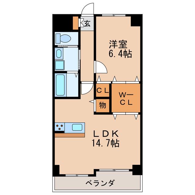ヴィアーレ・ジュエリー(1LDK/4階)の間取り写真